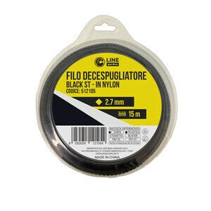 C FILO DECESPUGLIATORE QUADRO SEGHETTATO BLACK-ST MM.2,7X15M- C LINE GARDEN- 1,0 pz