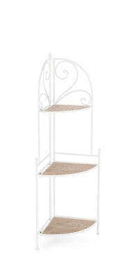 Scaffale Angolare 3 Ripiani 49x33x126 cm in Acciaio Guenda Bianco