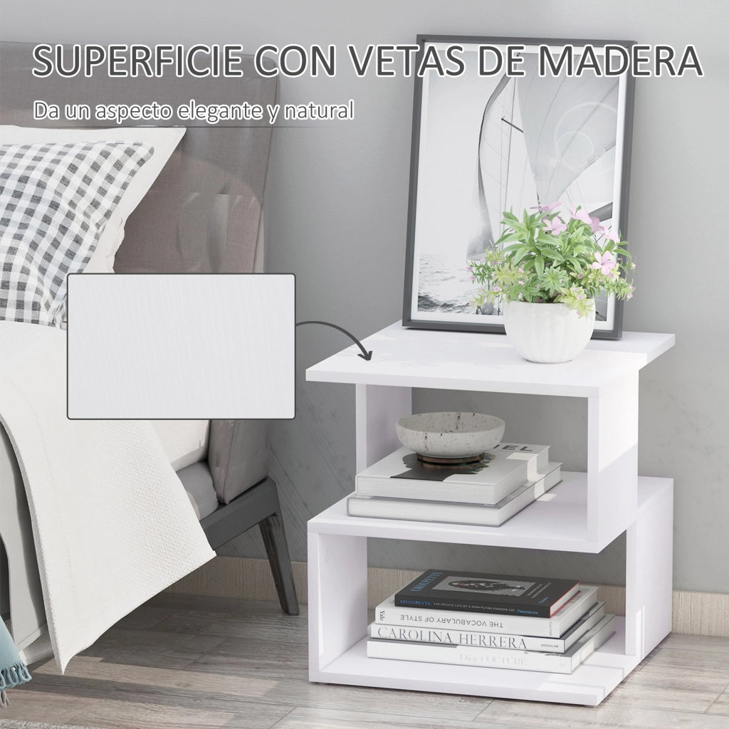 Tavolino da salotto con ripiano ¨C zephmum ¨C bianco 40x40x43