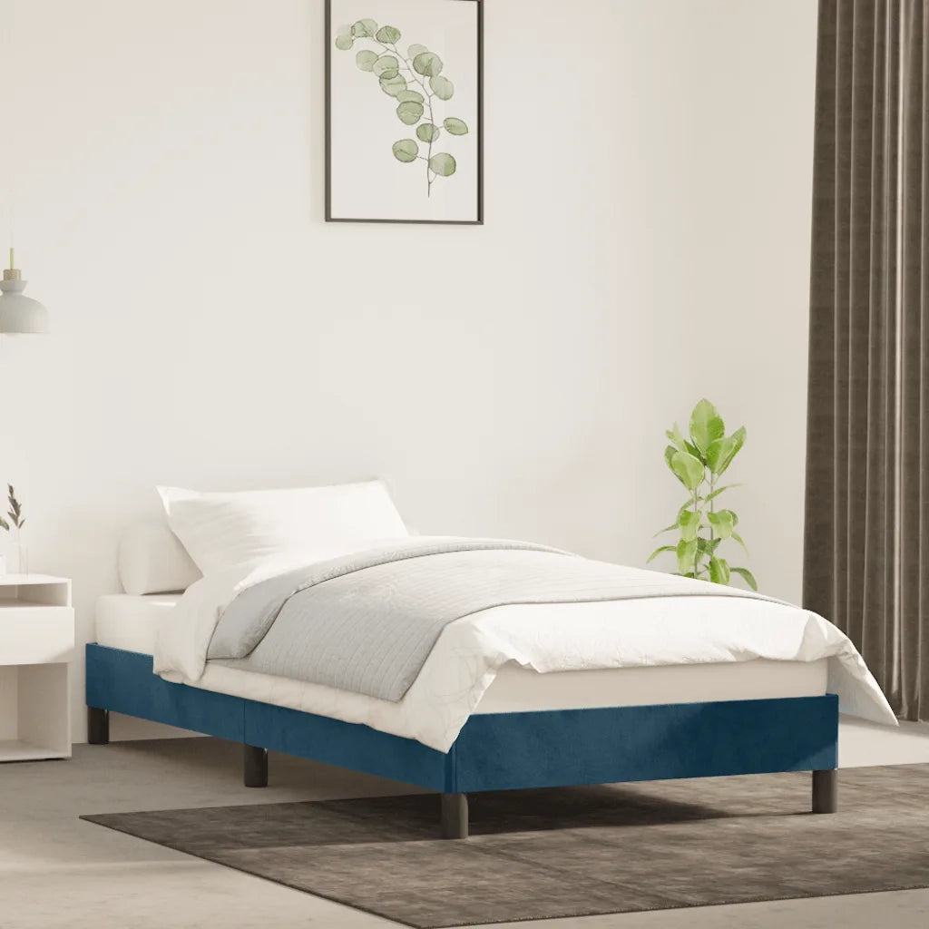 Giroletto senza Materasso-Struttura Letto Blu Scuro 100x200 cm in Velluto 232003