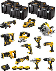 DeWALT Kit DWK1203T (DCD996 + DCH273 + DCG405 + DCF887 + DCF889H + DCS334 + DCS570 + DCS355 + DCP580 + DCS367 + DCL050 + DCF620 + 3 Batterie 5,0 Ah + Caricabatterie + 4 x TSTAK VI)