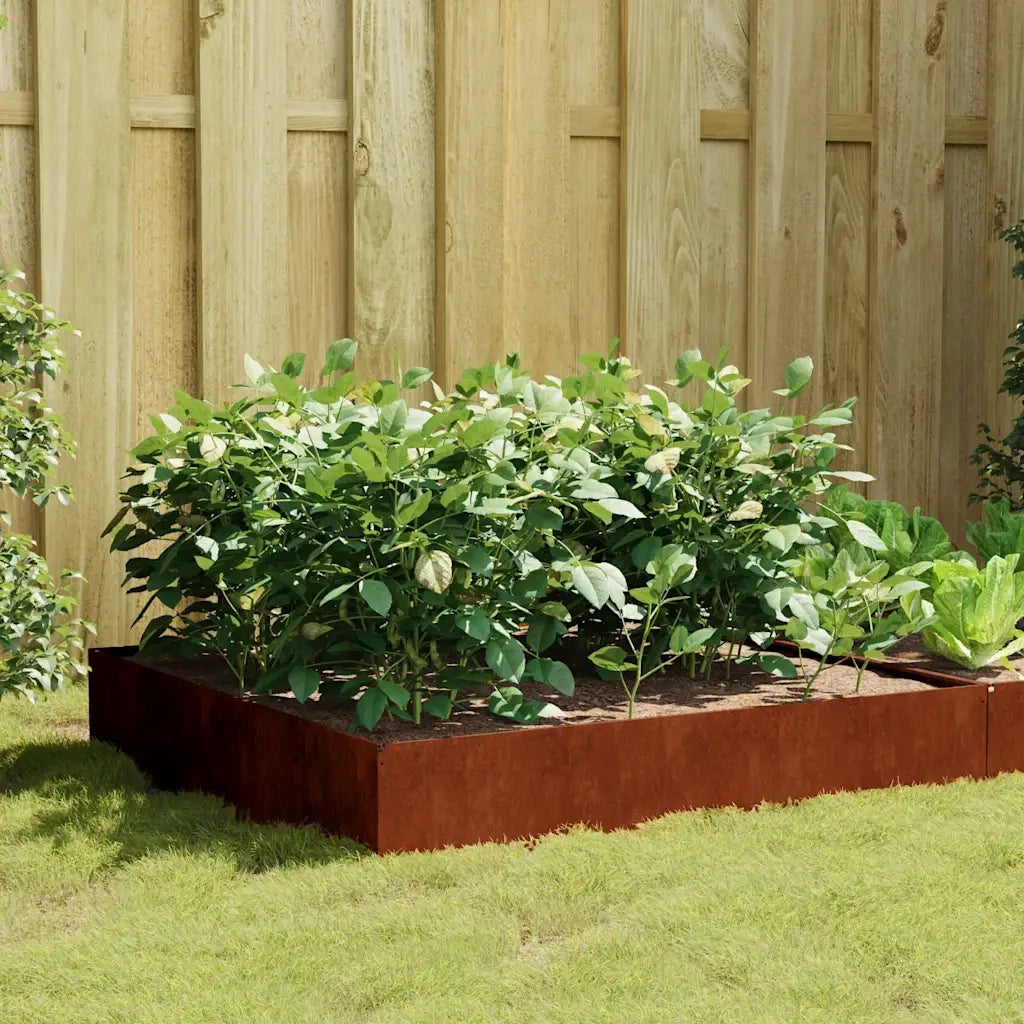 Fioriera Rialzata da Giardino 100x100x33,5 cm in Acciaio Corten 824515