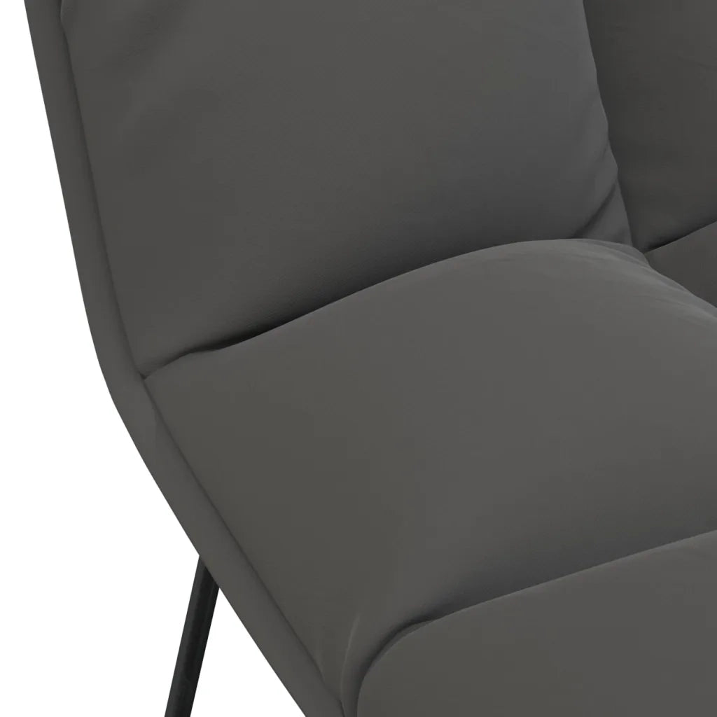 Poltrona con Struttura in Metallo Grigio Scuro in Velluto 336533