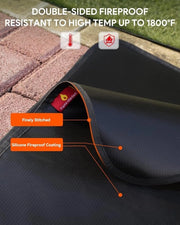 Onderlegger Vuurvasta XXL, 122 x 152 cm, Matrice di Protezione per Griglia, Tappeto per Griglia, Mat di Protezione per Pavimento, Onderlegger per Griglia, Mat per Pavimento, Mat di Protezione per Caduta, Esterno, Mat per BBQ a Gas, Mat per Griglia a Legna