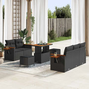 Set Divano da Giardino con cuscino 10 pcs Nero polyrattan 3365069