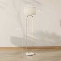Lampada da Terra Moderna Design ad Arco Ø38x156 cm in Metallo e Tessuto Oro