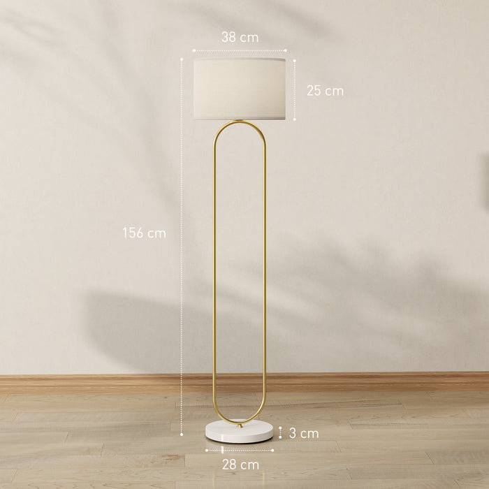 Lampada da Terra Moderna Design ad Arco Ø38x156 cm in Metallo e Tessuto Oro
