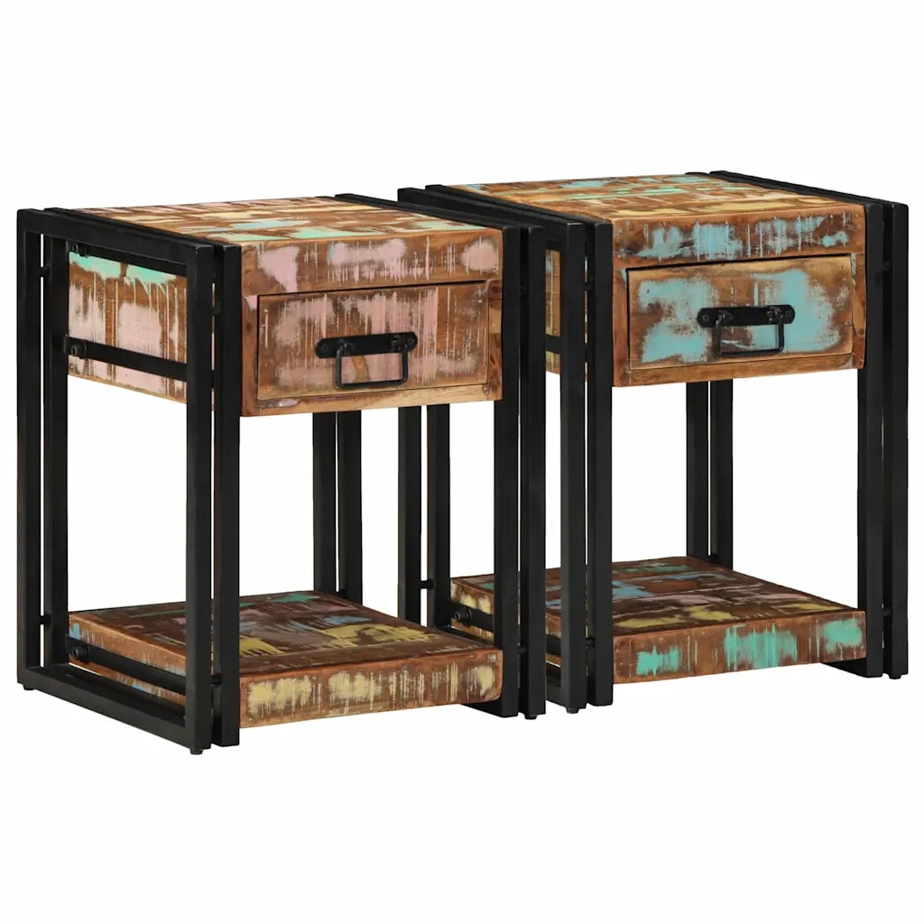 Armadio da Notte con cassetto 2 pcs Multicolore 40 x 40 x 50 cm 4016703