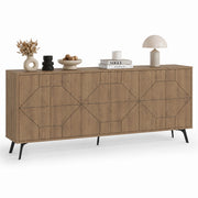 Madia con 6 Ante Credenza Design Geometrico Moderno in Legno 184x77 cm Rovere