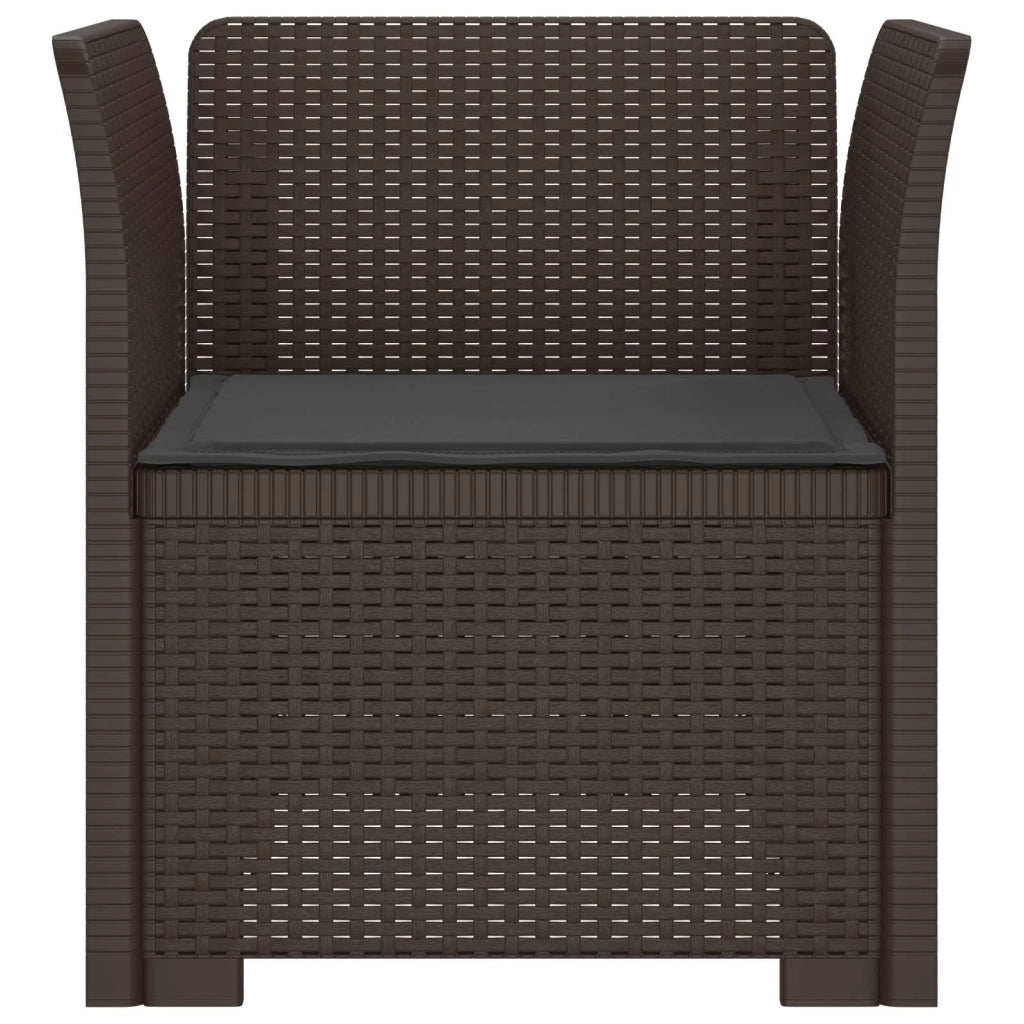 Poltrona a 1 Posto con Cuscino Aspetto Rattan PP Marrone 8011857