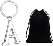Sostegno Chiave Argentato - Sostegno Chiave con Lettera A - Borsa di Rifornimento - Materiale Sostenibile - 1 Pezzo - Dimensioni 1x2 cm