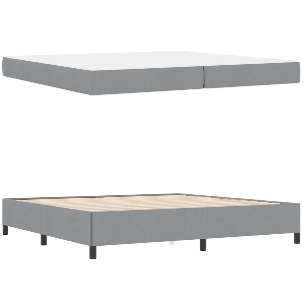 vidaXL Letto a molle Grigio chiaro e nero 200 x 200 cm