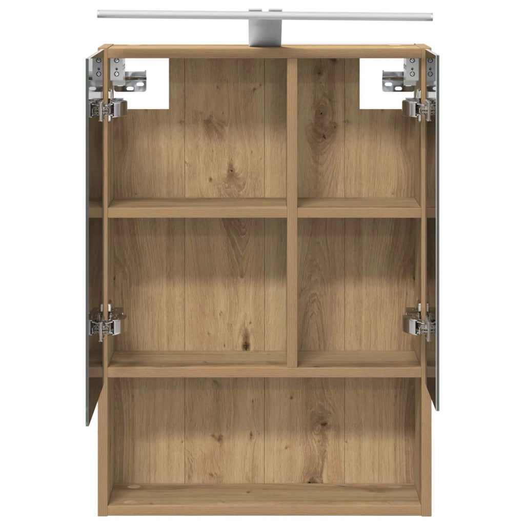 Mobiletto per specchio da bagno con porta Rovere Artigianale
