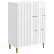 Credenza Bianco Lucido 66 x 34,5 x 90 cm Legno ingegnerizzato