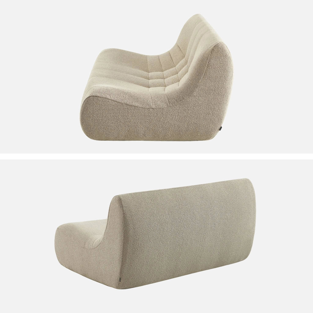 Poltrona bouclé testurizzata, 2 posti, beige