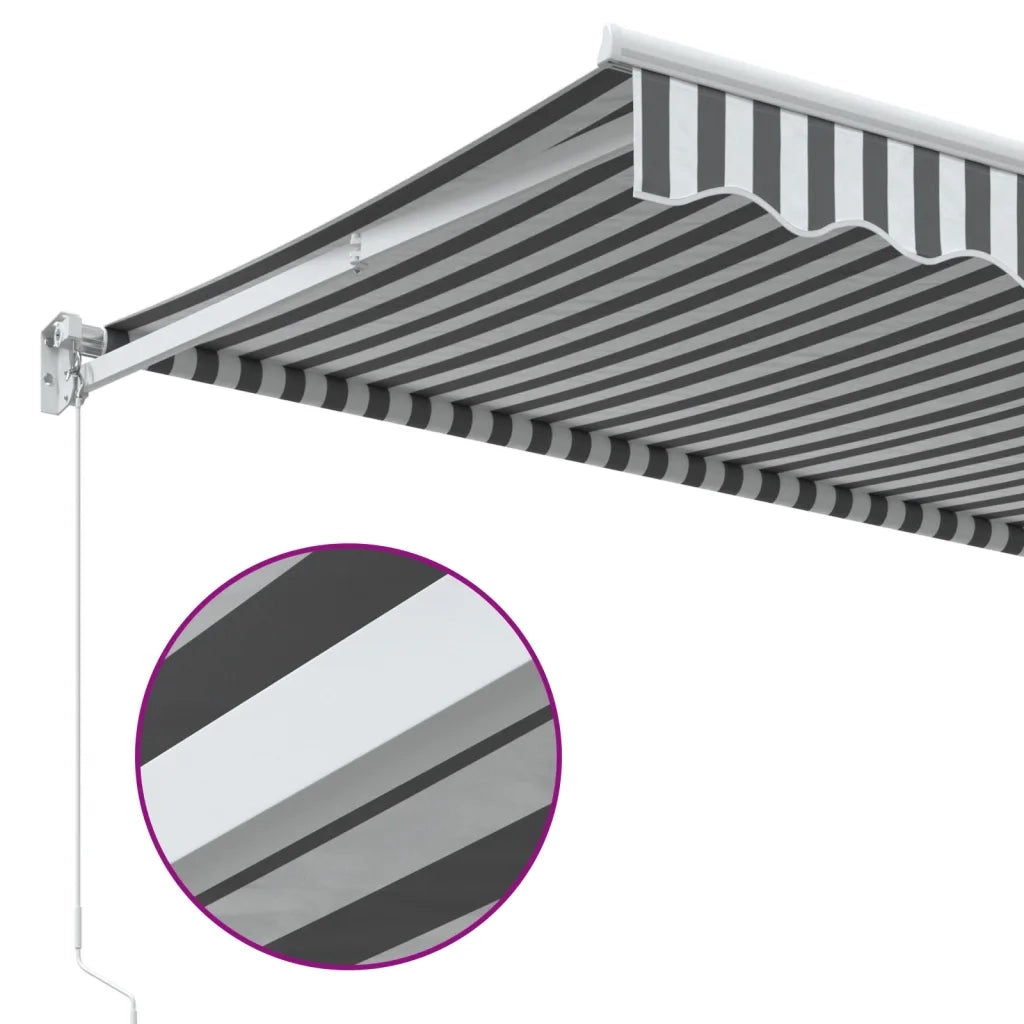 Tenda da Sole Antracite e Bianca 3x2,5 m Tessuto e Alluminio