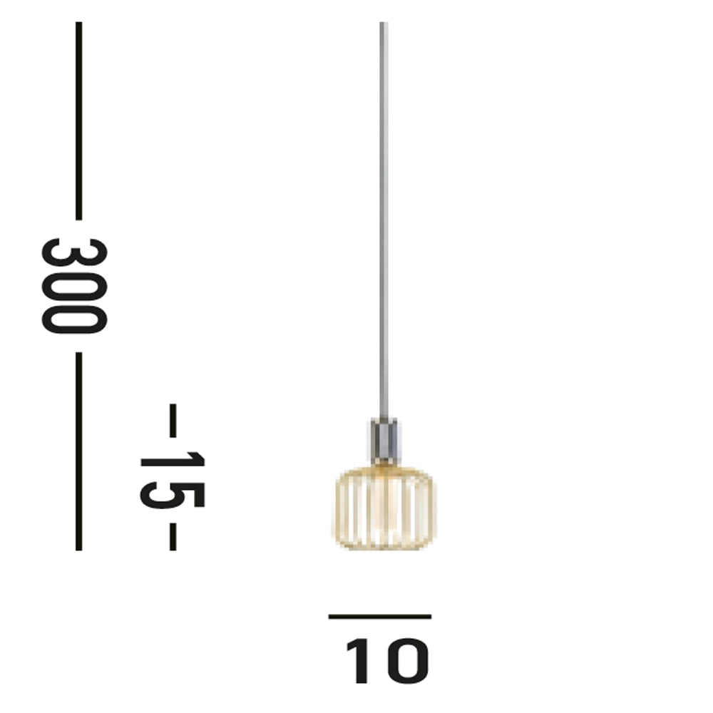 Sospensione Contemporanea Suspension Acciaio Adjustable 1 Luce E27