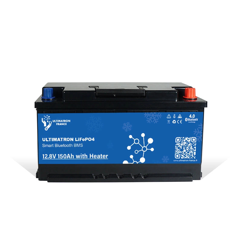 Ultimatron 12.8V 150Ah LiFePO4 Smart BMS batteria servizi con Bluetooth e riscaldamento 