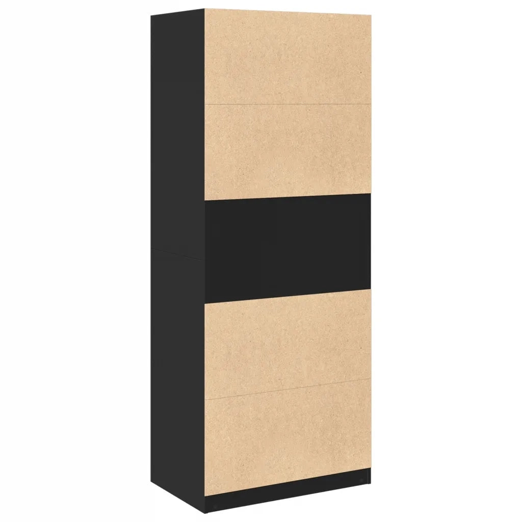vidaXL Armadio Nero 80x50x200 cm in Legno Multistrato