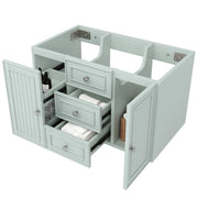 Mobile sottolavabo con 3 cassetti e vano contenitore - per bagno - in MDF e metallo - 78.5×46×46.8 cm - verde