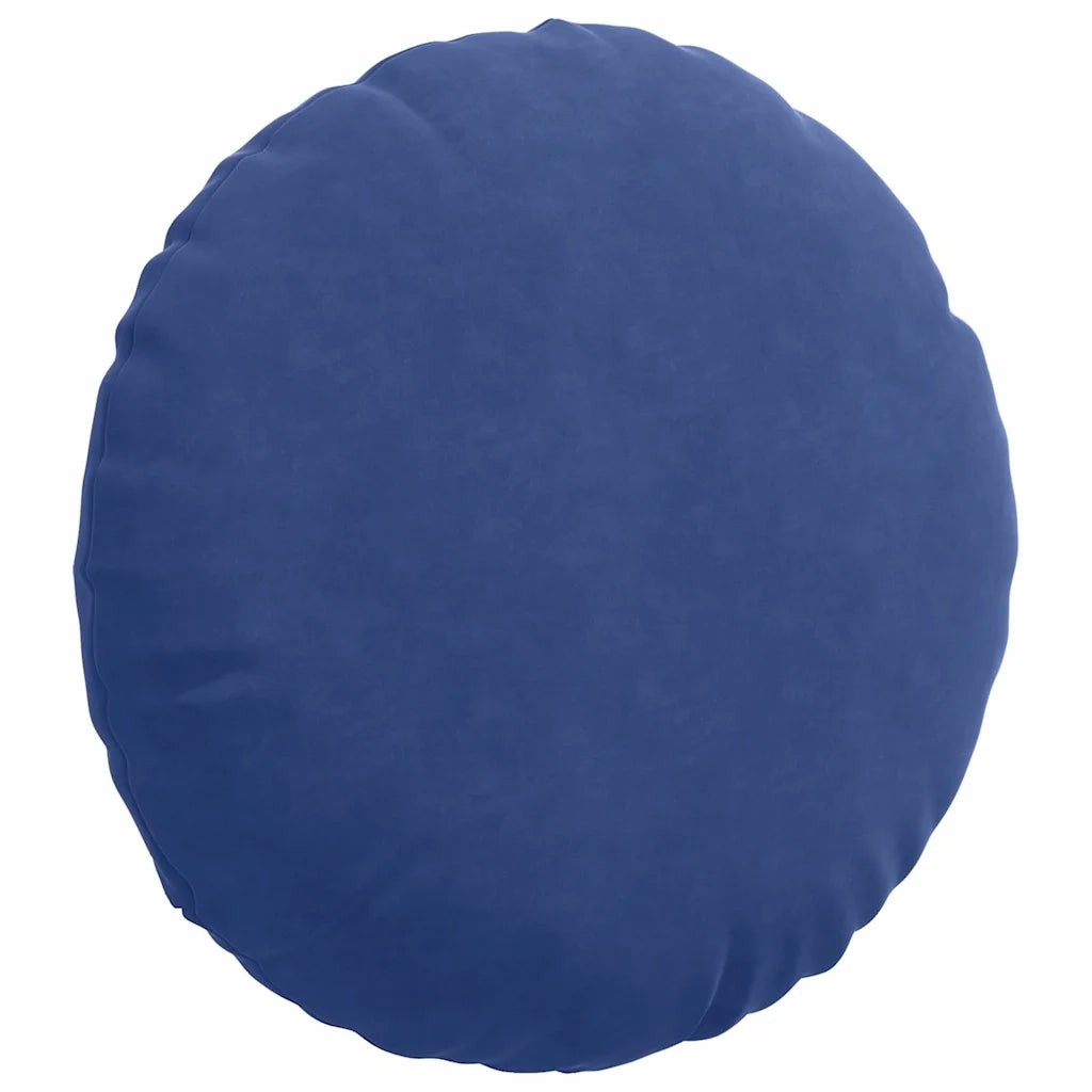 Cuscini per Seduta 2 pcs Blu Polizia Ø 40 x 13 cm Velluto 42014259