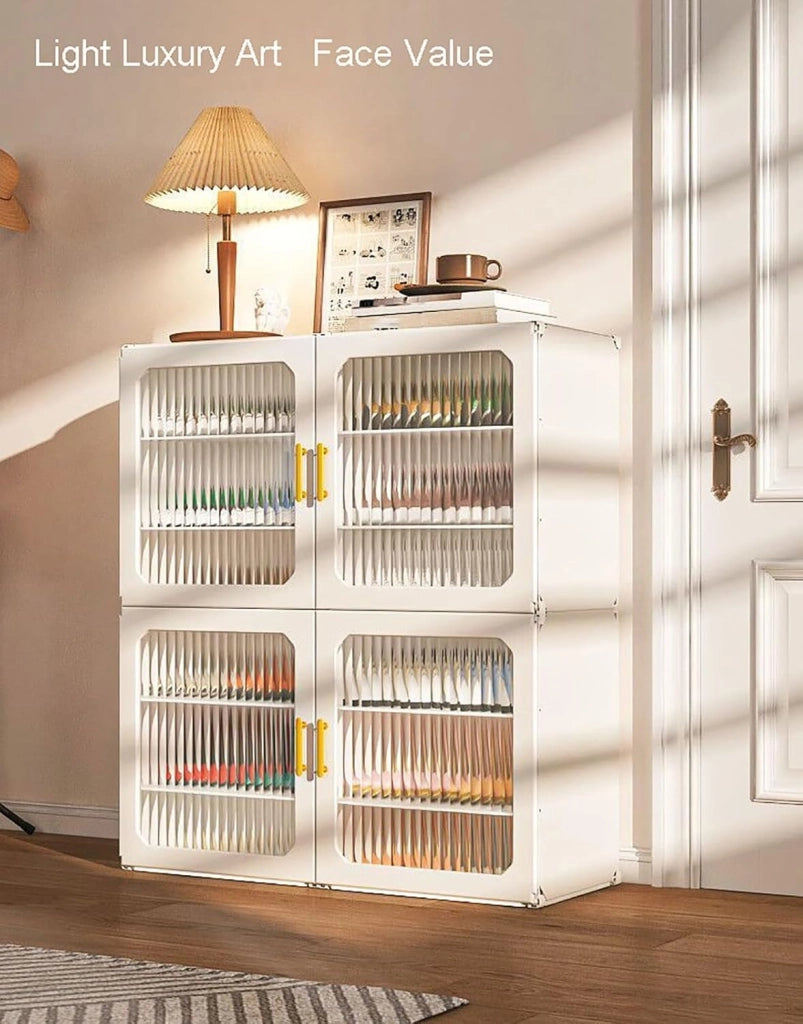 scarpiera Organizzatore per scarpiera per ingresso dell'armadio con porta magnetica, contenitori per scarpiera autoportanti per soggiorno, camera da letto, interni ed esterni, laminati regolabili