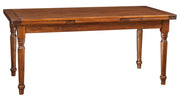 Biscottini Tavolo allungabile Country in legno massello di tiglio finitura noce. Made in Italy