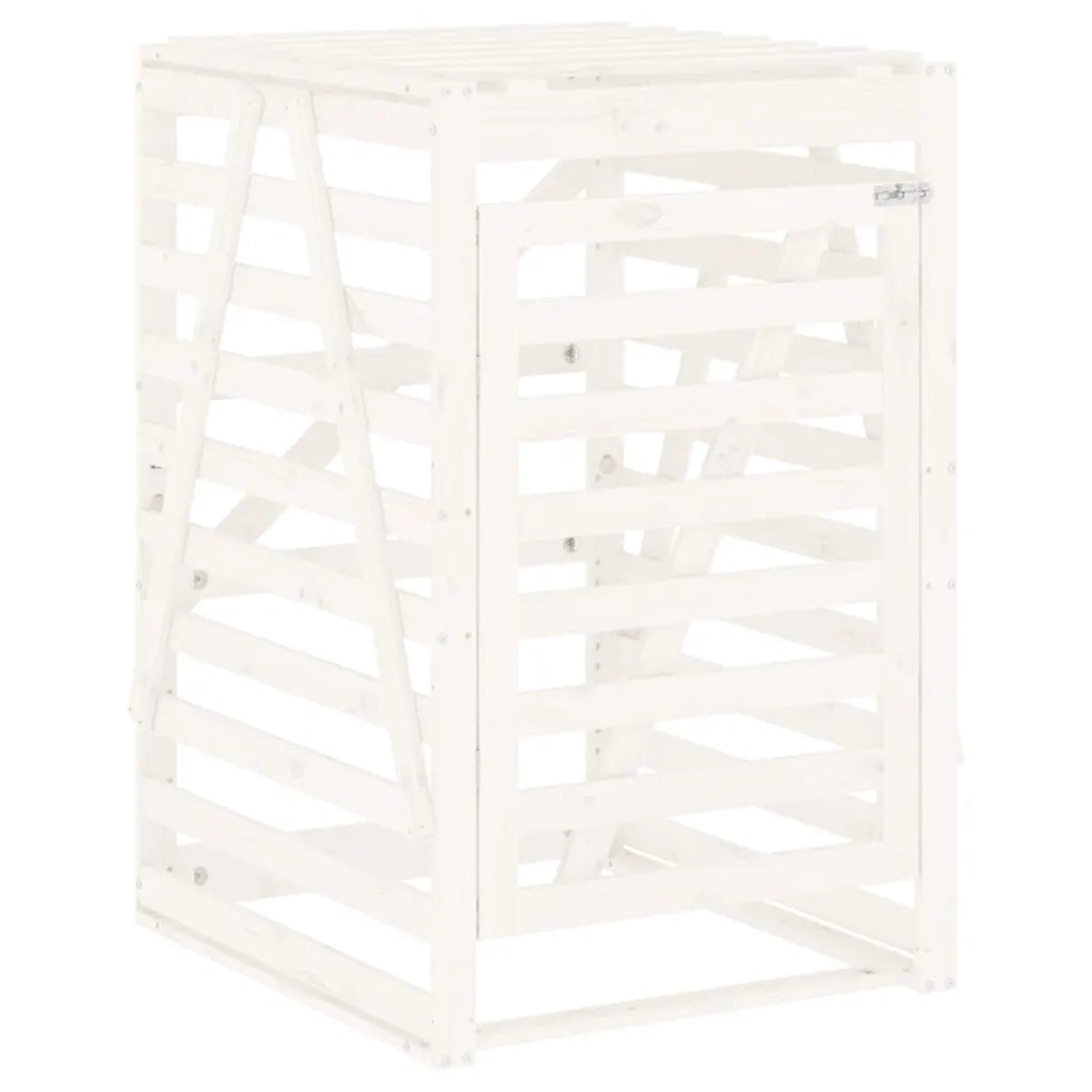 Copribidone Bianco 84x90x128,5 cm in Legno Massello di Pino 825101