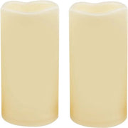 2 pezzi 3 "x 6" LED Pijler Kaarsen a batterie senza fiamma acqua resistente con timer effetto fiamma in plastica elettrico decorativo per lampioni patio giardino arredamento casa festa matrimonio