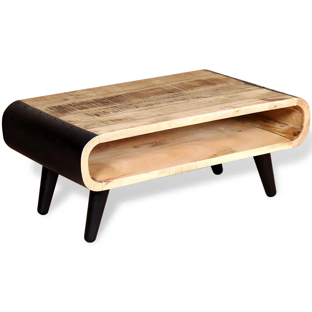 Tavolino da CaffÃ¨ in Legno Grezzo di Mango 90x55x39 cm cod mxl 60551
