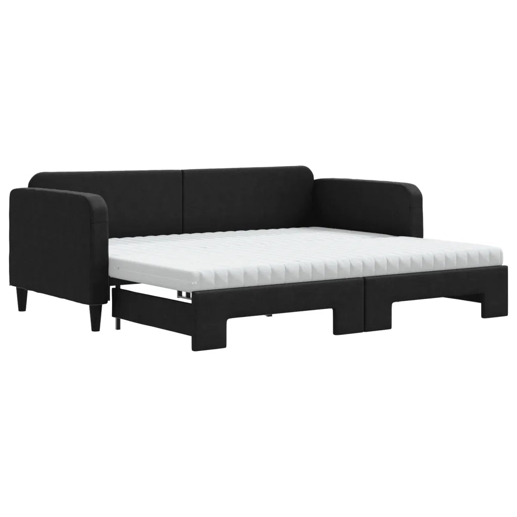 Divano Letto Estraibile con Materassi Nero 90x190 cm in Tessutocod mxl 130618