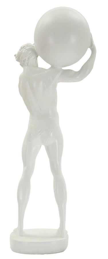 Statuetta Atlas 18x12,5x50 cm in Resina Bianco