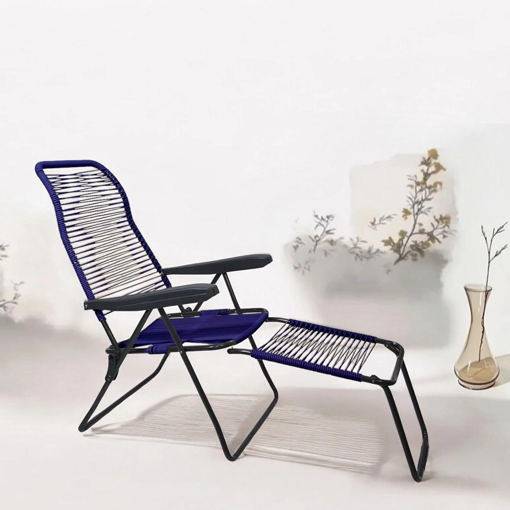 Sedia sdraio Lipari XL cordonata reclinabile in pvc blu