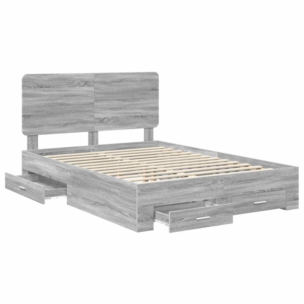 Struttura del letto con testiera Grigio Sonoma 160 x 200 cm 3412763