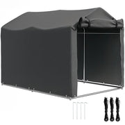 Capanno da giardino ¨C zephmum ¨C grigio scuro metallo 200x160x165 cm