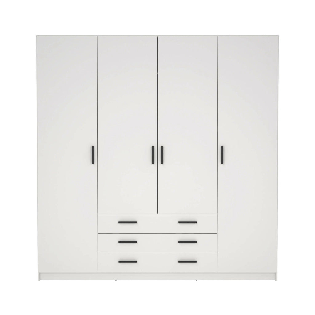 Guardaroba grande Epipola, Mobile camera da letto, Cabina armadio portabiti, Armadio appendiabiti, 196x50 h200 cm, Bianco