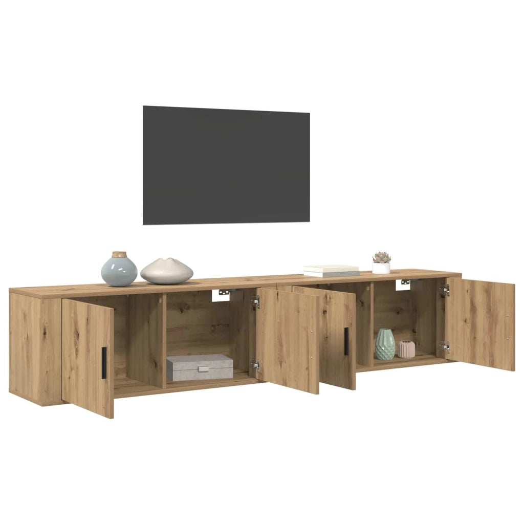 Set Mobile TV da Parete 2 pcs Rovere artigianale