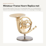 Replica di un Corno Francese - Ornamento Miniaturo - Materiale in Ottone con Finitura - Scatola Regalo - Ideale come Regalo - Dimensioni 8x4,3x7,2 cm - Strumento Miniaturo