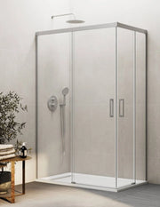 Box doccia ingresso angolare 2+2 THALASSA (BASIC) 95x80 cm Nichel vetro trasparente