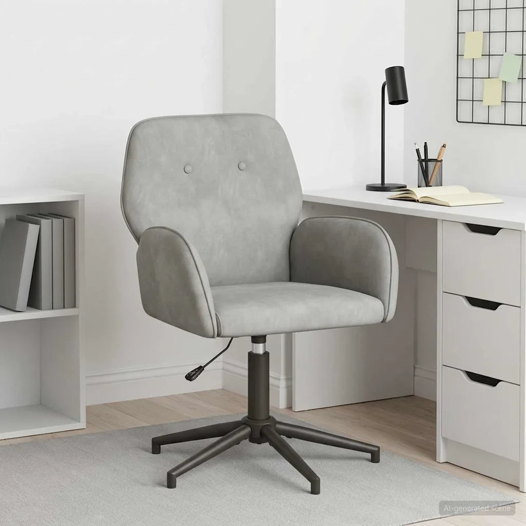 Sedia da scrivania girevole 54 x 55 x 90 cm Grigio Chiaro 42034344