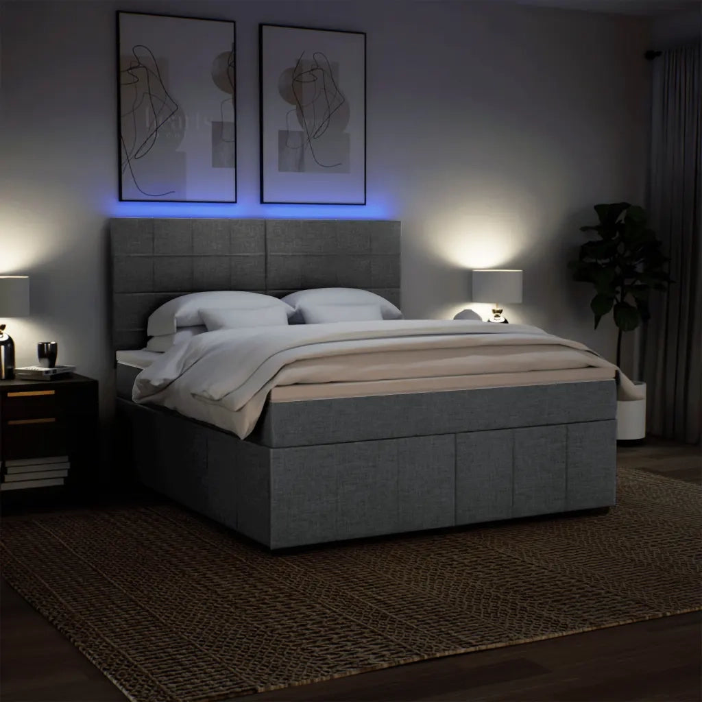 Giroletto a Molle con Materasso Grigio Chiaro180x200 cm Tessuto 3294047