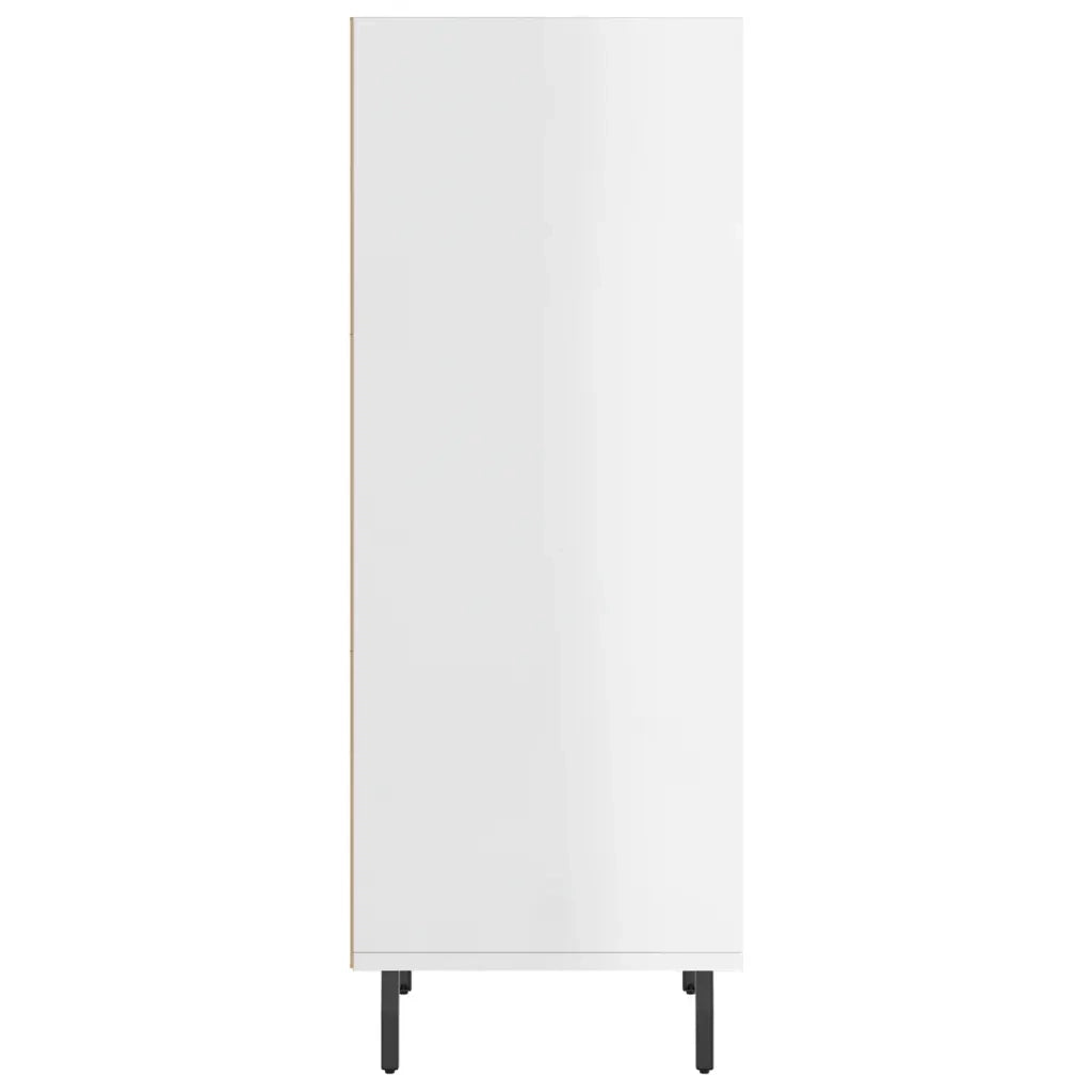Credenza-Buffet-Armadio da cucina Bianco Lucido 34,5x32,5x90 cm in Legno Multistrato 769695