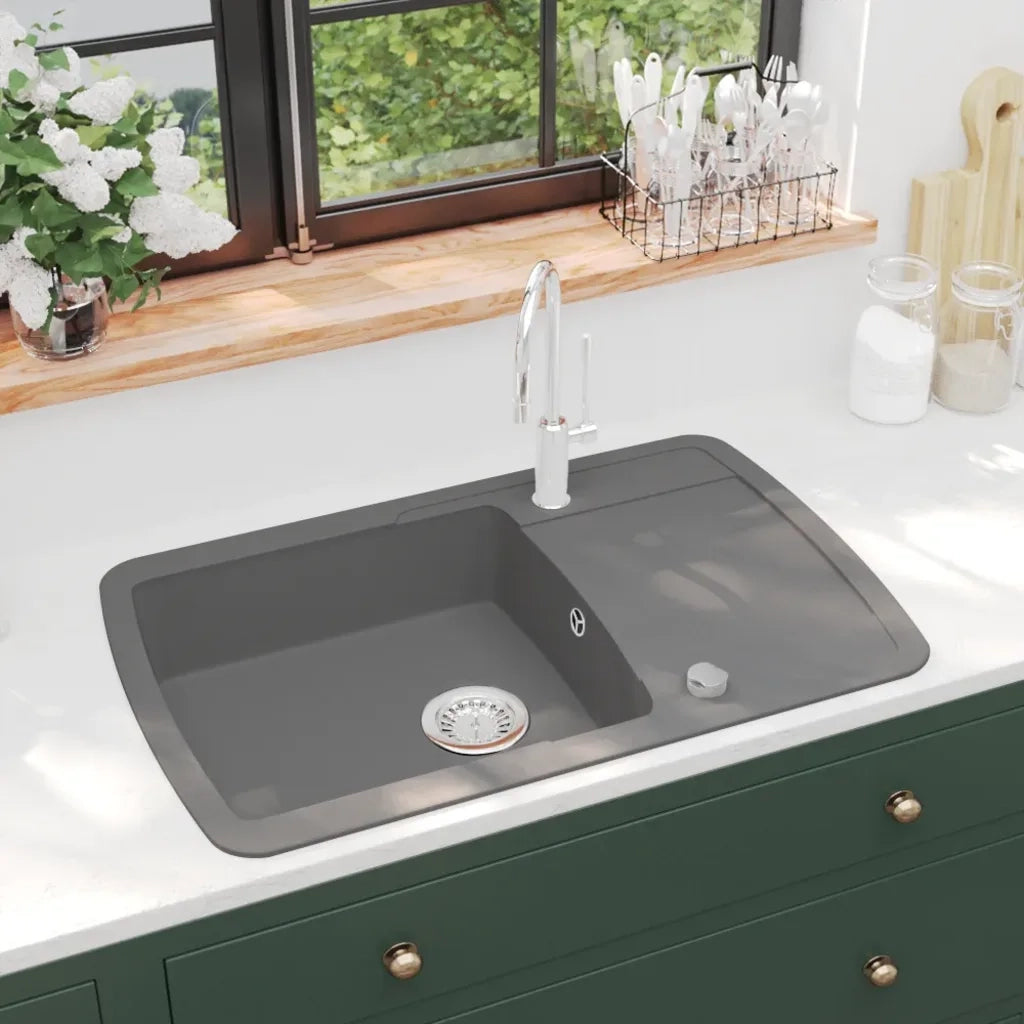 Lavello da Cucina in Granito Vasca Singola Grigio CFW7209292