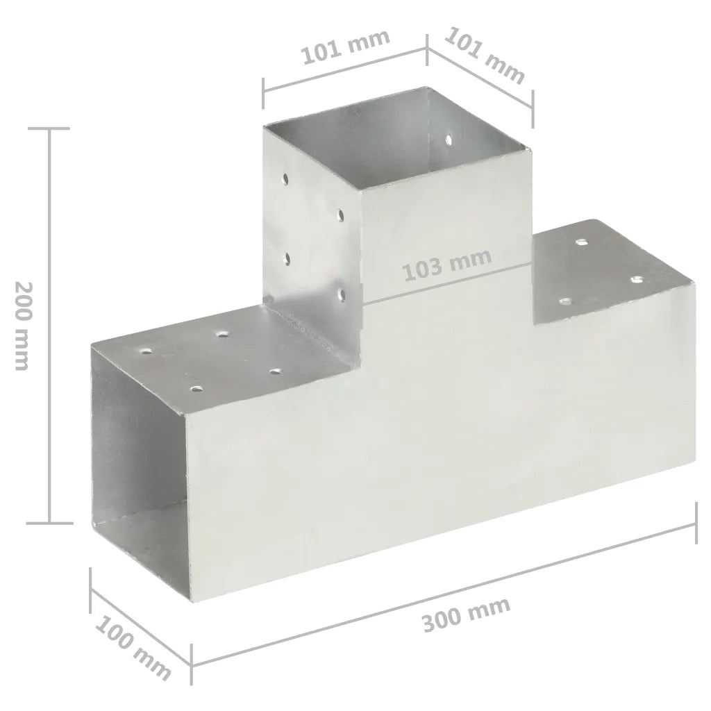 Connettore per Pali a Forma di T in Metallo Zincato 101x101 mm 145479