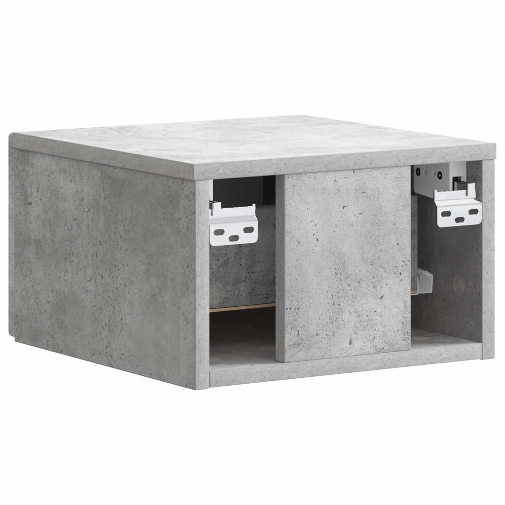 Mobiletto da notte a muro Grigio Cemento 34,5 x 33 x 20 cm 898601