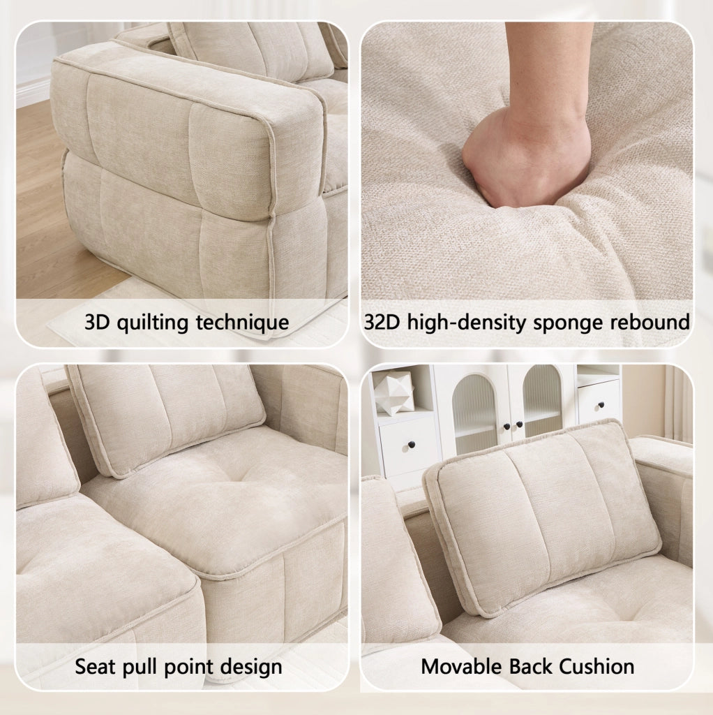 Divano modulare senza telaio in poliestere; beige