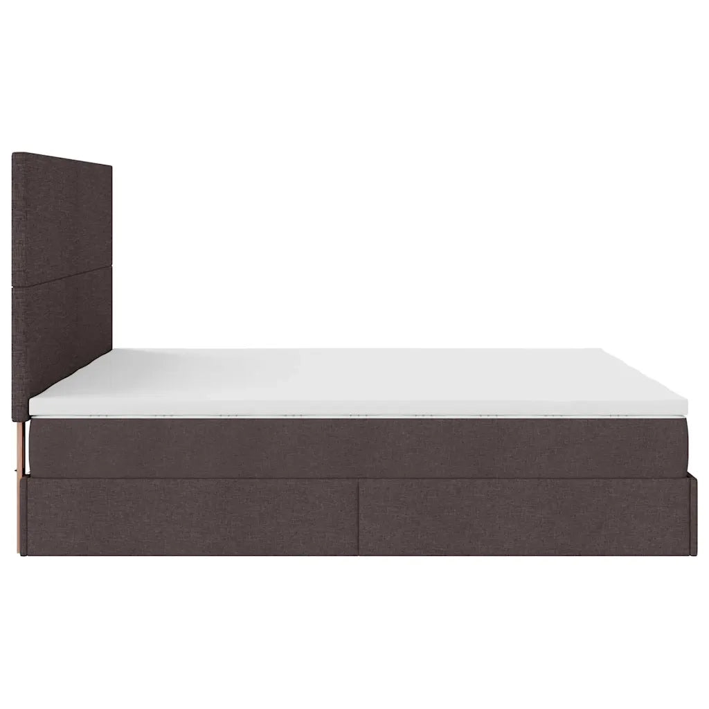 Struttura Letto Pouf con Materassi 200x200 cm in Tessuto 3313681