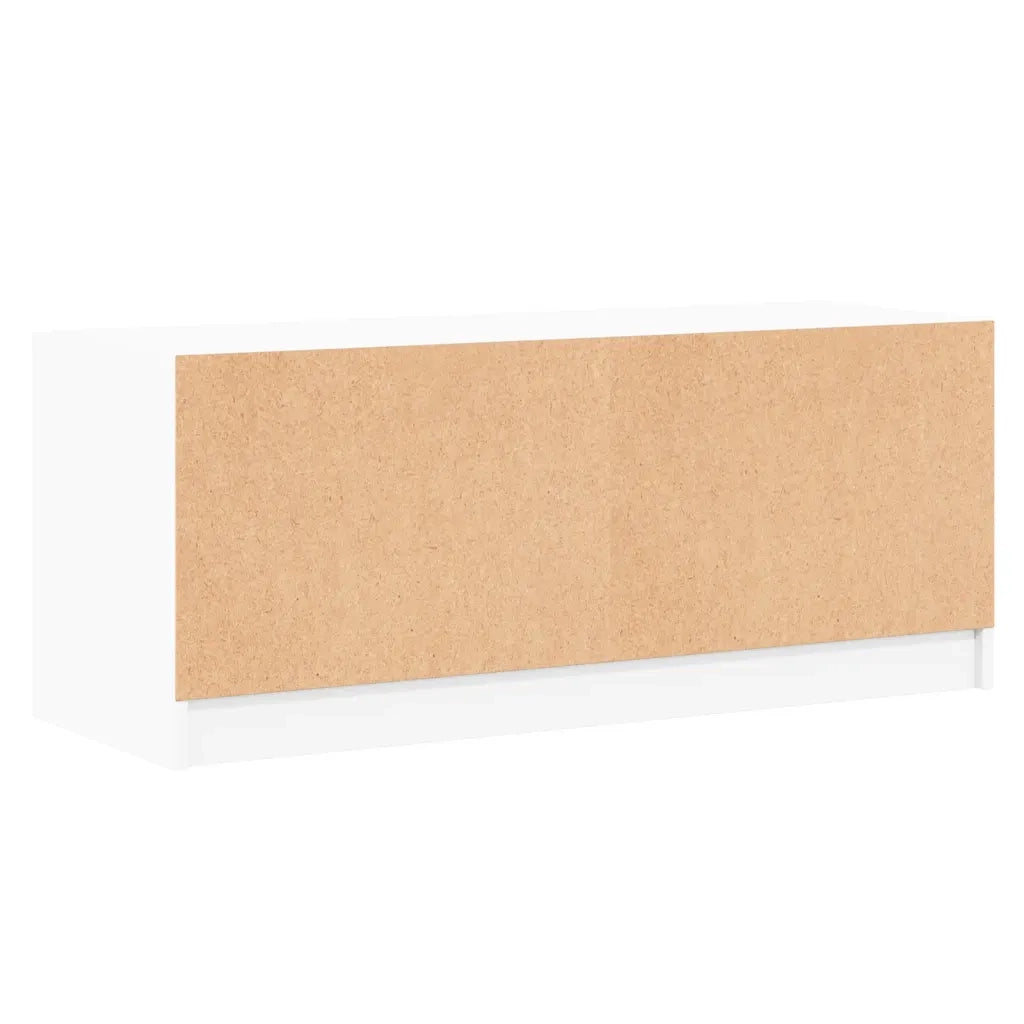 Mobile Porta TV con Ante-Mobile per TV-Credenza TV in Vetro Bianco 102x37x42 cm