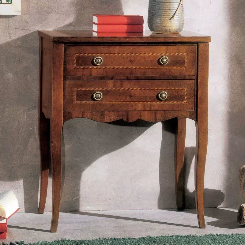 Cassettiera classica 2 cassetti legno bassano 65x40x80 - Mobili 2G