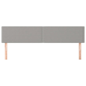 Testiera 2 pz Grigio Chiaro 90x5x78/88 cm in Tessuto